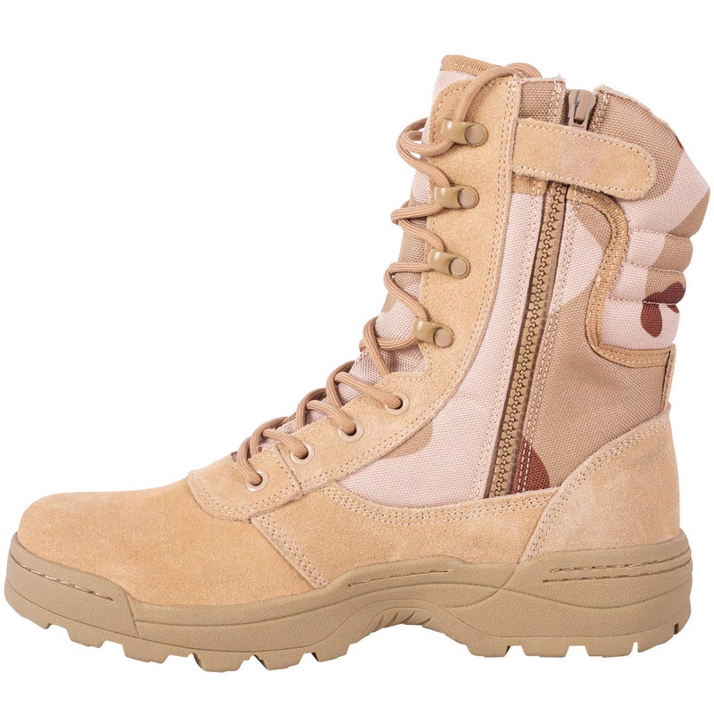 RIELD Men's Military Tactical Work Boots Side Zipper Jungle Army Combat Boots,Sand,12 M US - Image 1